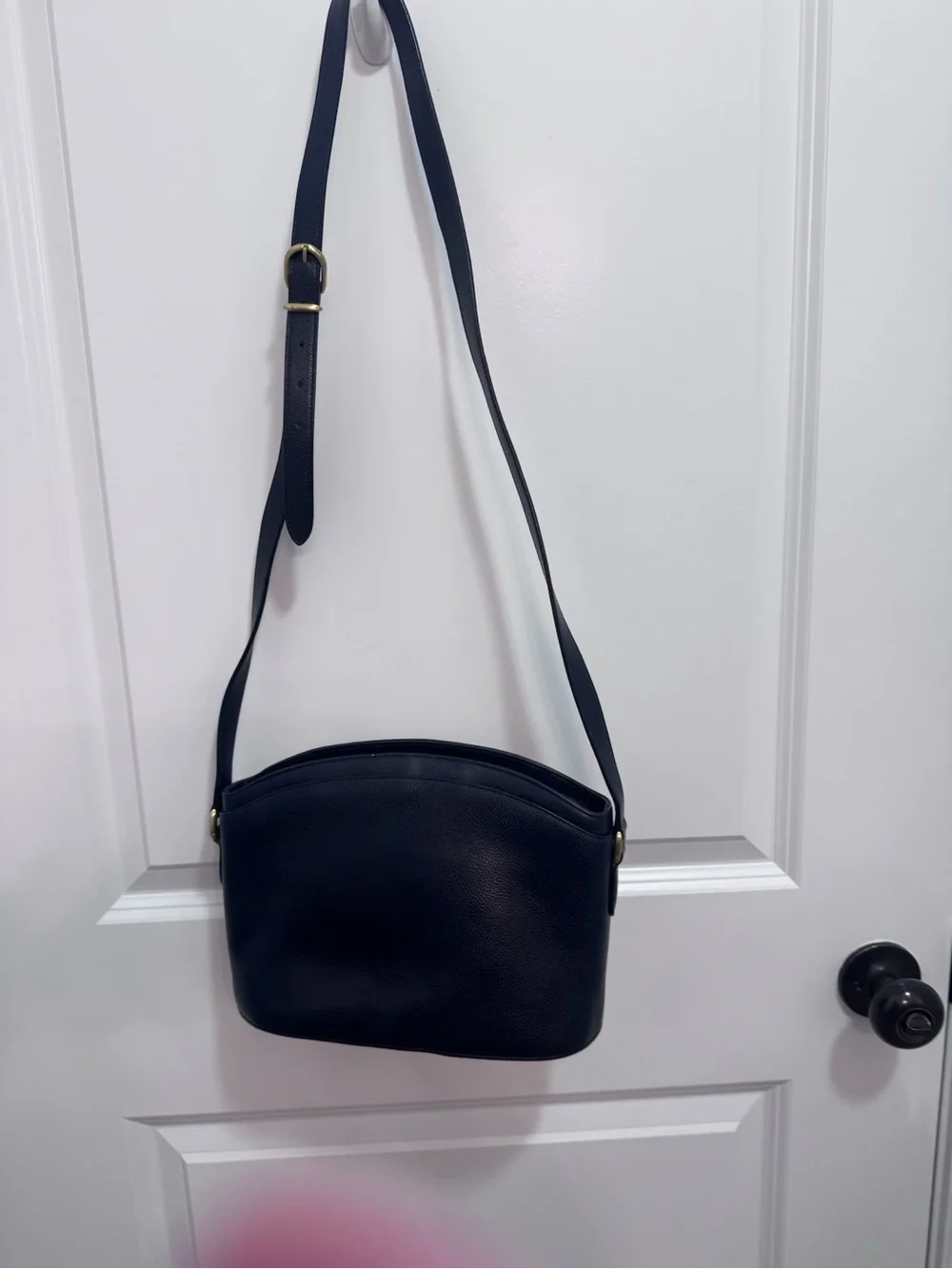 Coach Blue Leather Crossbody with Gold Hardware